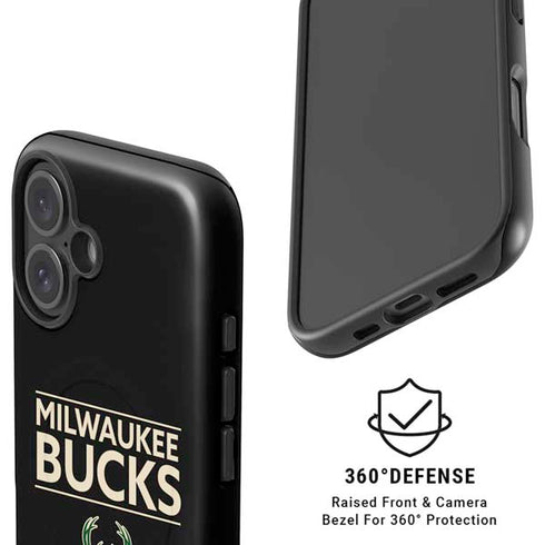 NBA Milwaukee Bucks Standard - Black iPhone 16 Plus Magsafe Impact Case